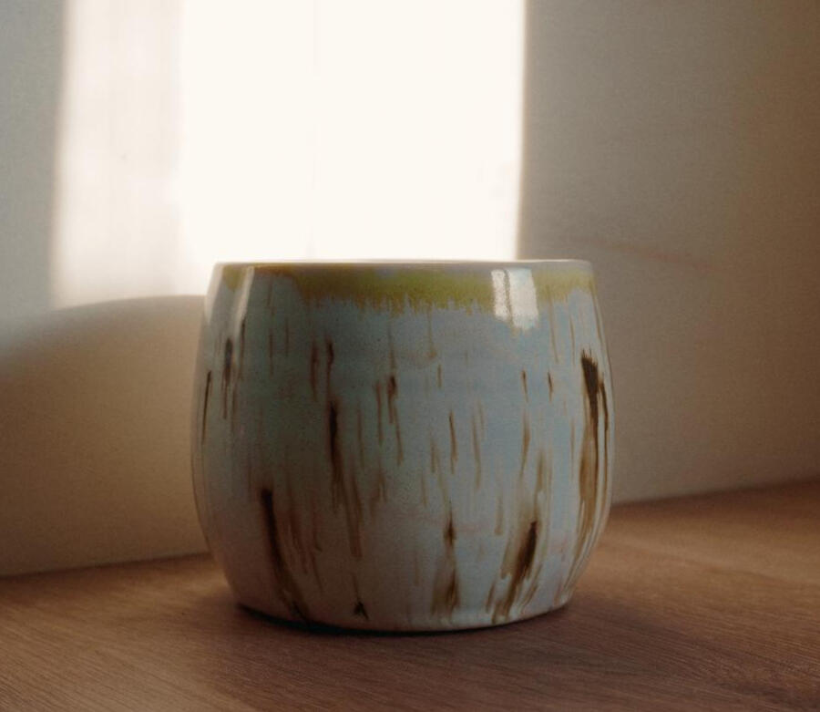 Medium Indoor Planter - &#39;Ivory Splash&#39;