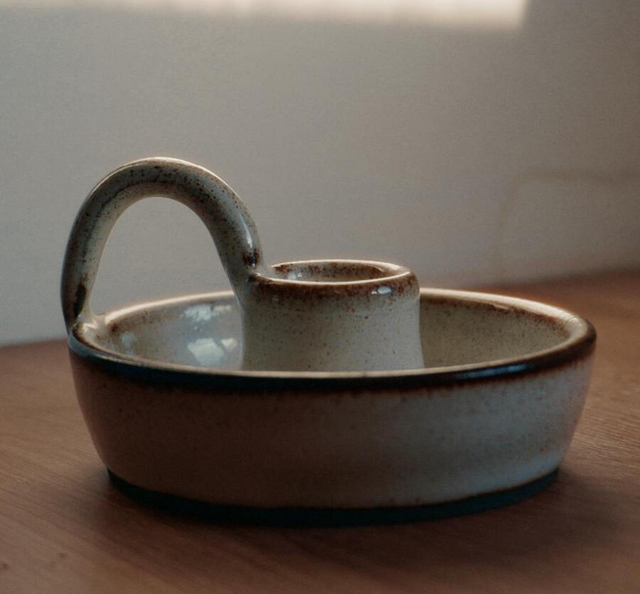 Candlestick Holder - &#39;Burnt Ivory&#39;